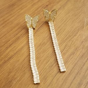 BX Glow Crystal Linear Earrings  New